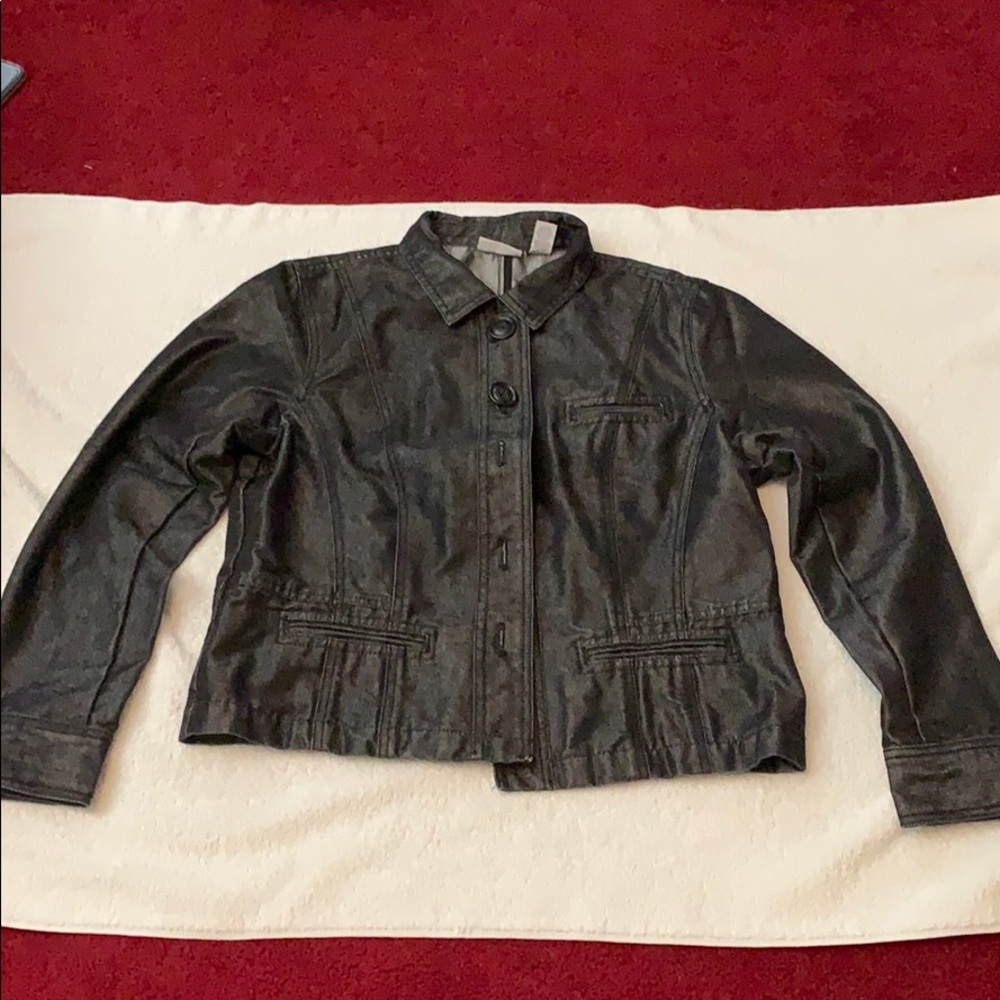 Chico’s Platinum Black Denim Jacket